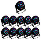 Kit 10 Canhão Refletor Led 18 Leds Rgb Bivolt Digital Strobo - Atual Mix