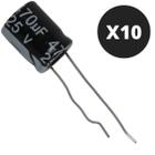 Kit 10 Capacitor Eletrolitico 470X25V-105 Graus Novo - Stg Eletro