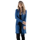 Kit 10 Cardigans Canelado Vekyo Manga Longa Inverno Moda Casual