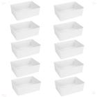 Kit 10 Cesto Multiuso Decorativo Branco 19X13,5X6,5Cm - 123 Organizei