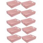 Kit 10 Cestos Organizadores Juta A3 11,5L Rosa 45x32x9,5 Cm