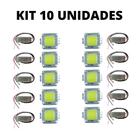 KIT 10 Chip 50W Branco Frio 6500K + Driver Reator 1500mA LED COB Reparo Refletor