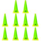 Kit 10 Cones de Agilidade para Demarcacao com 38 Cm Verde Limao  Liveup 
