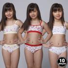 Kit 10 Conjuntos Infantil Menina Moça Sutiã Calcinha Estampado