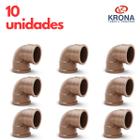 Kit 10 Cotovelo Joelho 90 Soldável 3/4" 25mm Marrom Krona