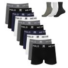 Kit 10 Cueca Boxer Polo Wear Microfibra Sortido 3 Meias M15