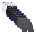 Kit 10 Cueca Masculina Boxer Polo Wear Microfibra Confortável Cueca Box Masculino Lisa Premium