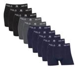 Kit 10 Cueca Masculina Boxer Polo Wear Microfibra Confortável Cueca Box Masculino Lisa Premium