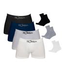 Kit 10 Cuecas Boxer Algodão Sem Costura Zorba + 3 Pares de Meias