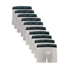 Kit 10 Cuecas Zorba Boxer Max Algodão 702 Branco/Mescla - P