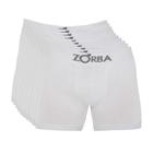 Kit 10 Cuecas Zorba Boxer sem Costura Algodão 781 Branco