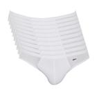 Kit 10 Cuecas Zorba Slip Algodão 791 Branco - G