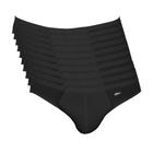 Kit 10 Cuecas Zorba Slip Algodão 791 Preto - G