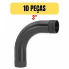 Kit 10 curva pvc roscável antichama para eletroduto 3 x 90