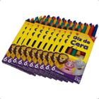 Kit 10 cx Giz De Cera com 6 cores Pequenas Escolar Lembrancinha Atacado