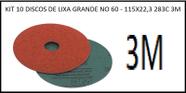 Kit 10 disco de lixa grande 115x22,3 283c no 60 - 3m