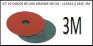 Kit 10 discos de lixa grande 115x22,3 283c no 50 - 3m