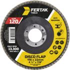 Kit 10 Discos Flap 4.1/2" 115mm Abas Flexível Revestidas Grãos Fertak