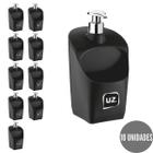 Kit 10 Dispenser Sabonete Detergente Porta Esponja Preto UZ