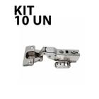 Kit 10 Dobradiça para Armario Curva 26mm Ref. 3104/23 - Metalnox