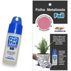 Kit 10 Folhas Metalizada Rosa + Foil Fix Cola Contato Corfix