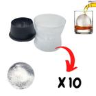Kit 10 Forma de Gelo Esfera Silicone Bola Grande Bar Drinks - Wincy