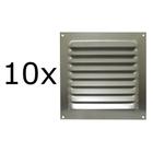 Kit 10 Grades De Ventilação Alumínio Itc 20x20cm Com Tela