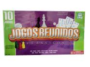 Kit 10 Jogos Clássicos Dama Trilha Ludo Xadrez Gamão Nig