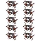 Kit 10 Jogos de Mesa com 4 Cadeiras de Madeira Dobravel 120x70 Ideal para Bar e Restaurante - Imbuia