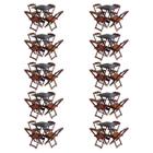 Kit 10 Jogos de Mesa com 4 Cadeiras de Madeira Dobravel 70x70 Ideal para Bar e Restaurante - Imbuia