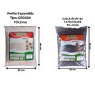 Kit 10 L Perlita Expandida Grossa e 10 L Casca De Arroz Carbonizada kit plantio Grow culrtivo