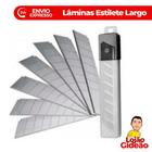 Kit 10 Lâminas Para Estilete largo 18mm Lâmina Grande C/ 10 Unidades