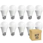 Kit 10 Lâmpada Bulbo 12W Super Led Bivolt Branco Frio E27