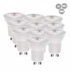 Kit 10 lampada dicroica dimerizavel mr16 led 7w biv gu10 3000k