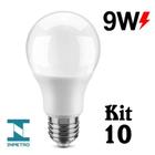 Kit 10 Lâmpada Led 9w Bulbo E27 Bivolt 6500K Branco Frio