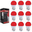 Kit 10 Lampada Led Bolinha Vermelha 4w Decorativa E27 Bivolt - Avant