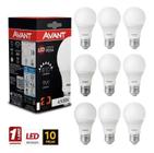 KIT 10 Lâmpada LED Bulbo 9W Avant Branco Frio 6500K E27 Bivolt