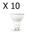 Kit 10 lampada led dicroica 6,5w branco neutro 4000k biv gu10 galaxy