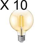 Kit 10 lampada led retro filamento ballon globo g125 4w 2200k ambar biv e27 galaxy