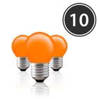 Kit 10 Lâmpadas Bolinha Bg-45 Laranja E-27 15w 127v - Decorium