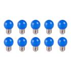 Kit 10 lâmpadas bolinha colorida azul 1w 220v ctb 220v