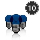 Kit 10 Lâmpadas Decorativas Bolinha BG-35 Azul E-27 7W 127V SDK - Sadokin