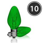 Kit 10 Lâmpadas Decorativas Chupeta C-7 Verde E-12 7W 127V Toplux