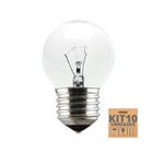 Kit 10 Lâmpadas Incandescente Taschibra Bolinha 15w E27 110V