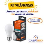 Kit 10 Lâmpadas Led 17W E27 4.000K Luz Neutra Bivolt Ledvance