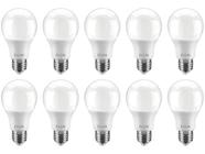 Kit 10 Lâmpadas Led 9w Bulbo E27 Bivolt Inmetro Branco Quente