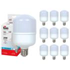 Kit 10 Lâmpadas Led Bulbo 20W Bivolt Alta Potencia Branca Fria 6500k Para Casa e Comércio