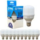 Kit 10 Lâmpadas Led Bulbo 30w E27 Branco Frio Inmetro Viena Luz