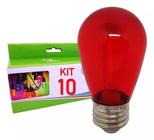 Kit 10 Lâmpadas Led Retrô Filamento Bolinha 1w S14 110v Abajur Luminárias 61460