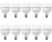 Kit 10 Lâmpadas Led Super Bulbo 20w Alta Potência Bivolt Branco Frio Elgin